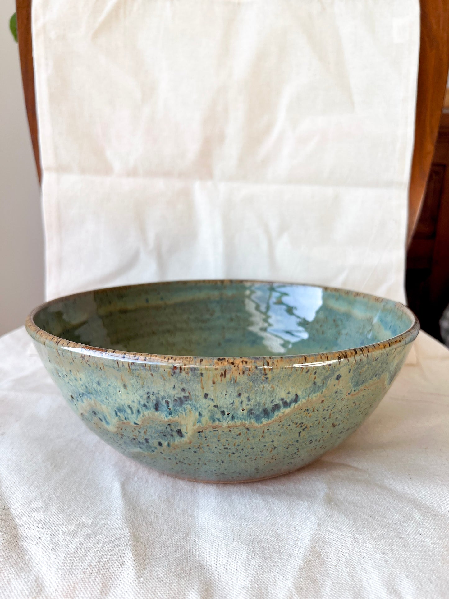 Speckled Seafoam Serving Bowl