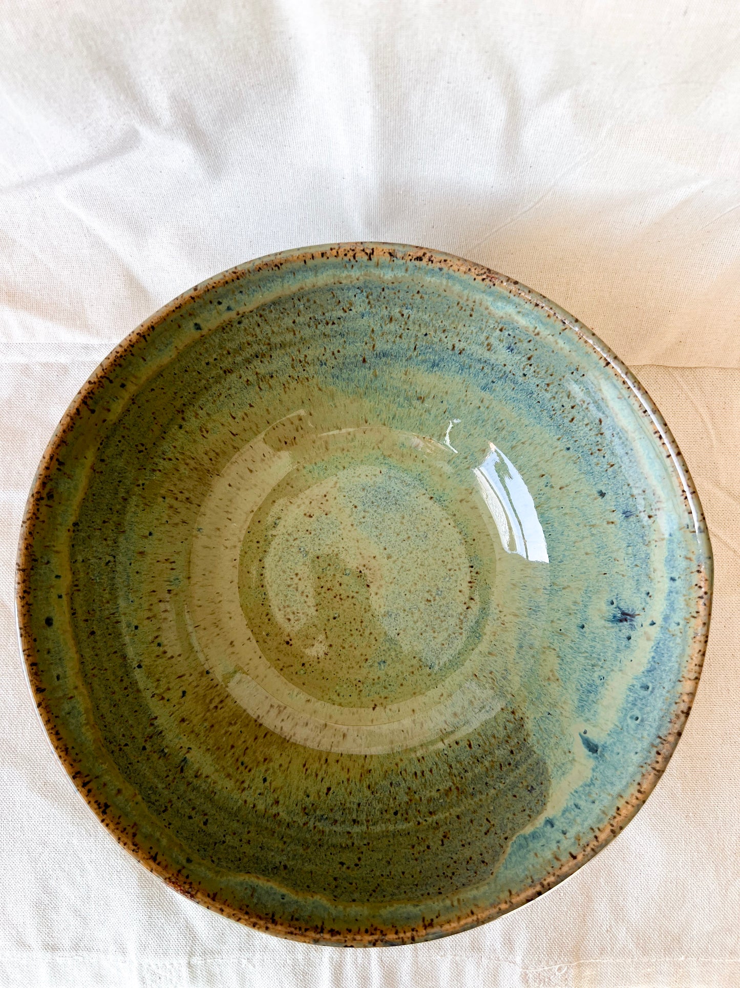 Speckled Seafoam Serving Bowl