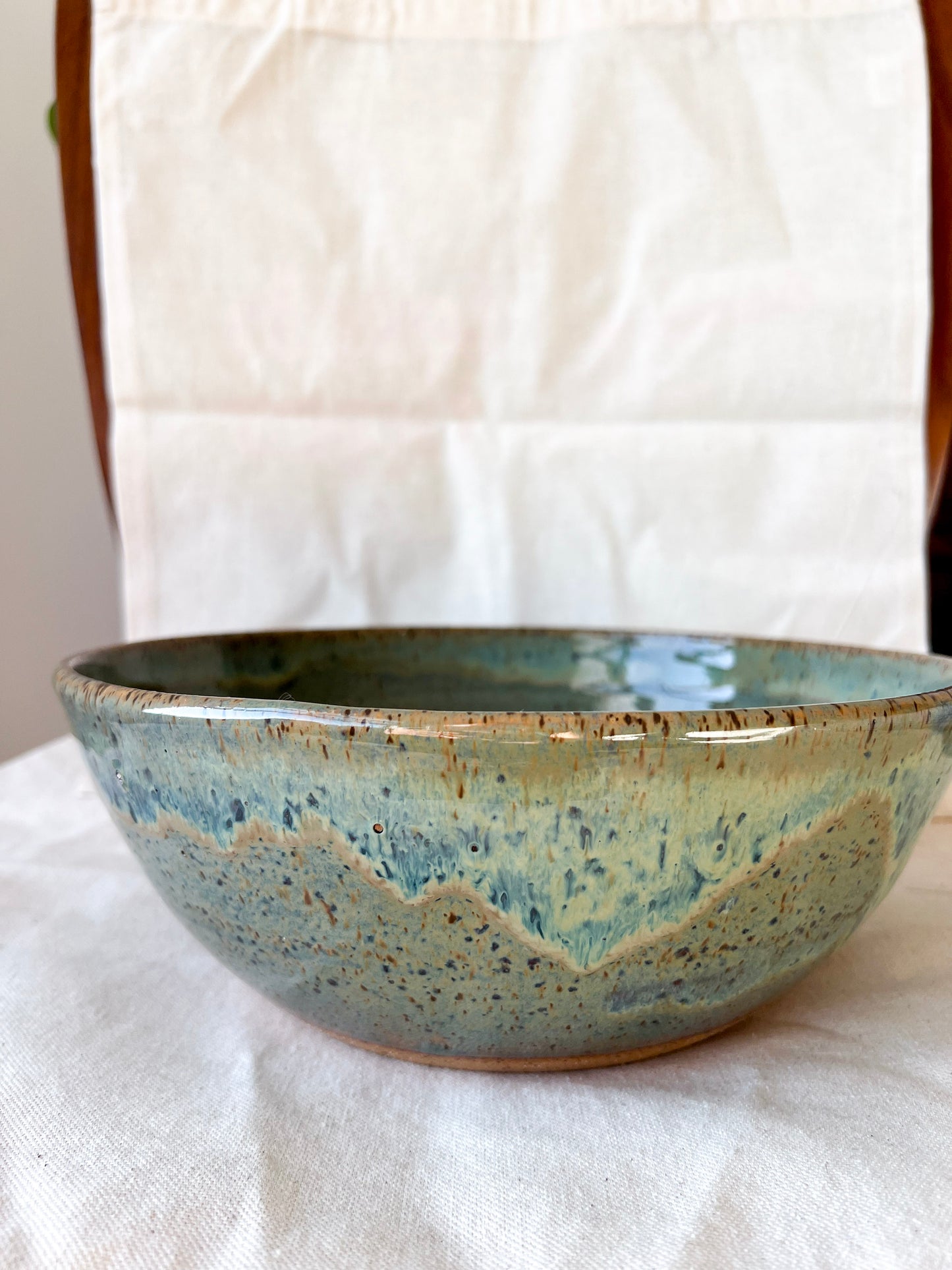 Speckled Seafoam Serving Bowl