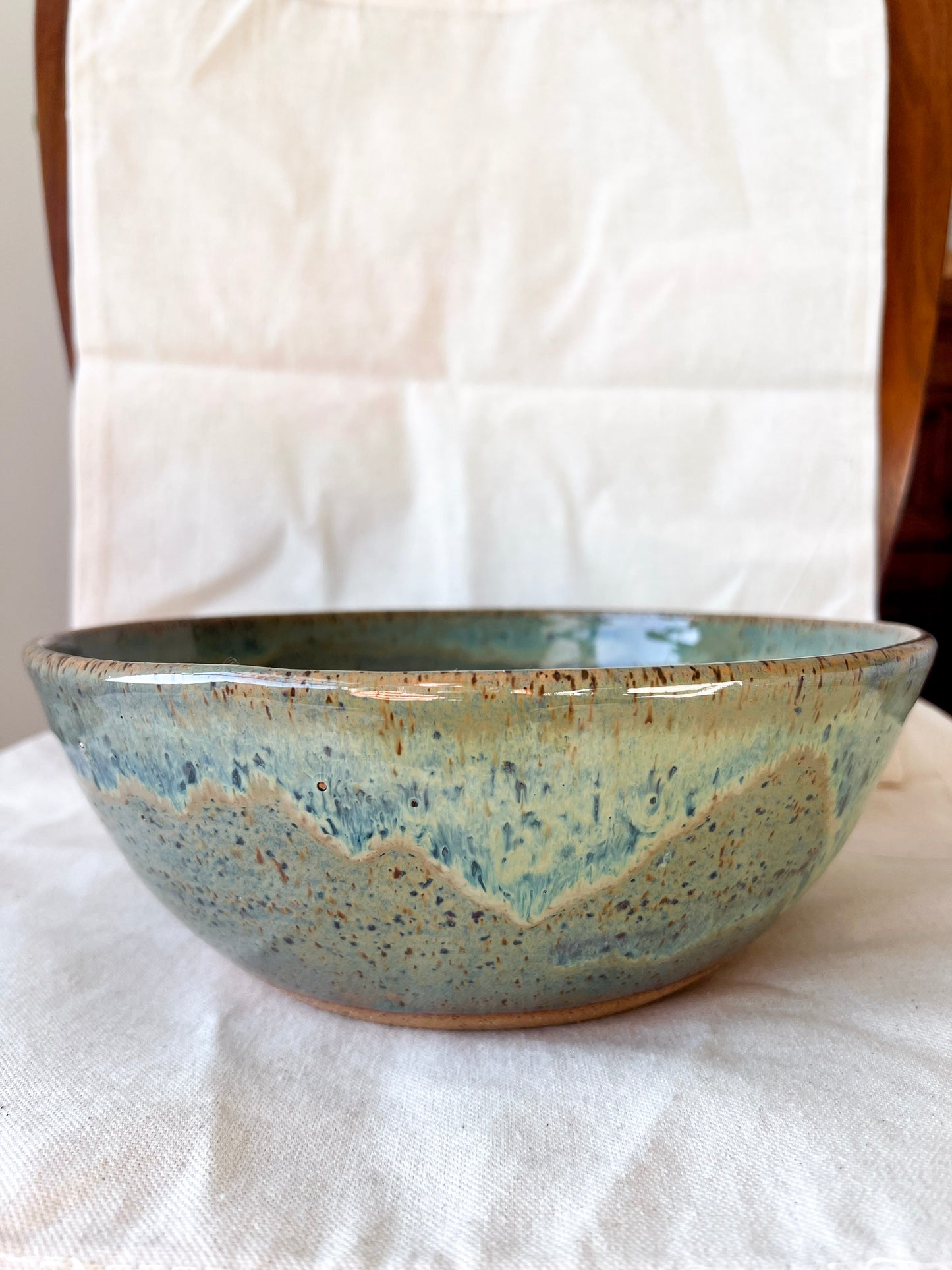 Speckled Seafoam Serving Bowl