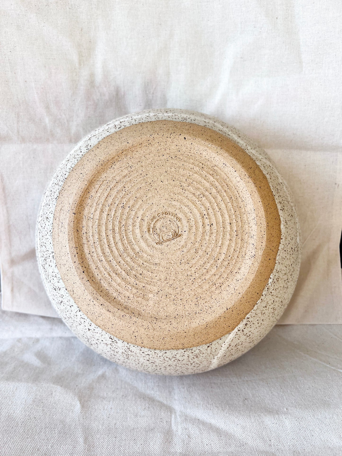 Speckled White Matte Serving Bowl