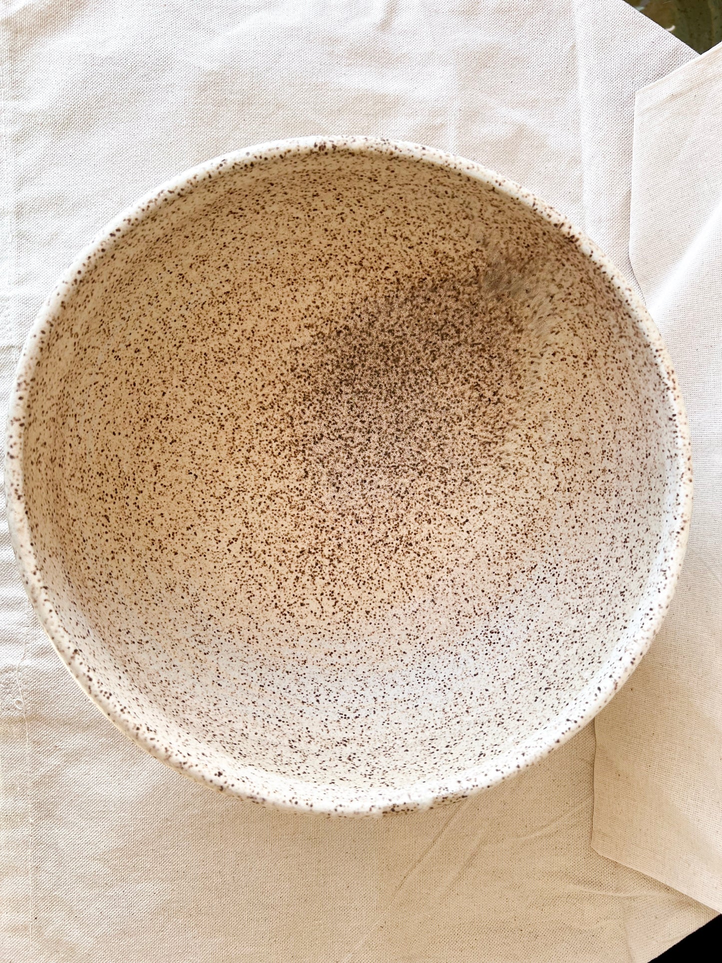 Speckled White Matte Serving Bowl
