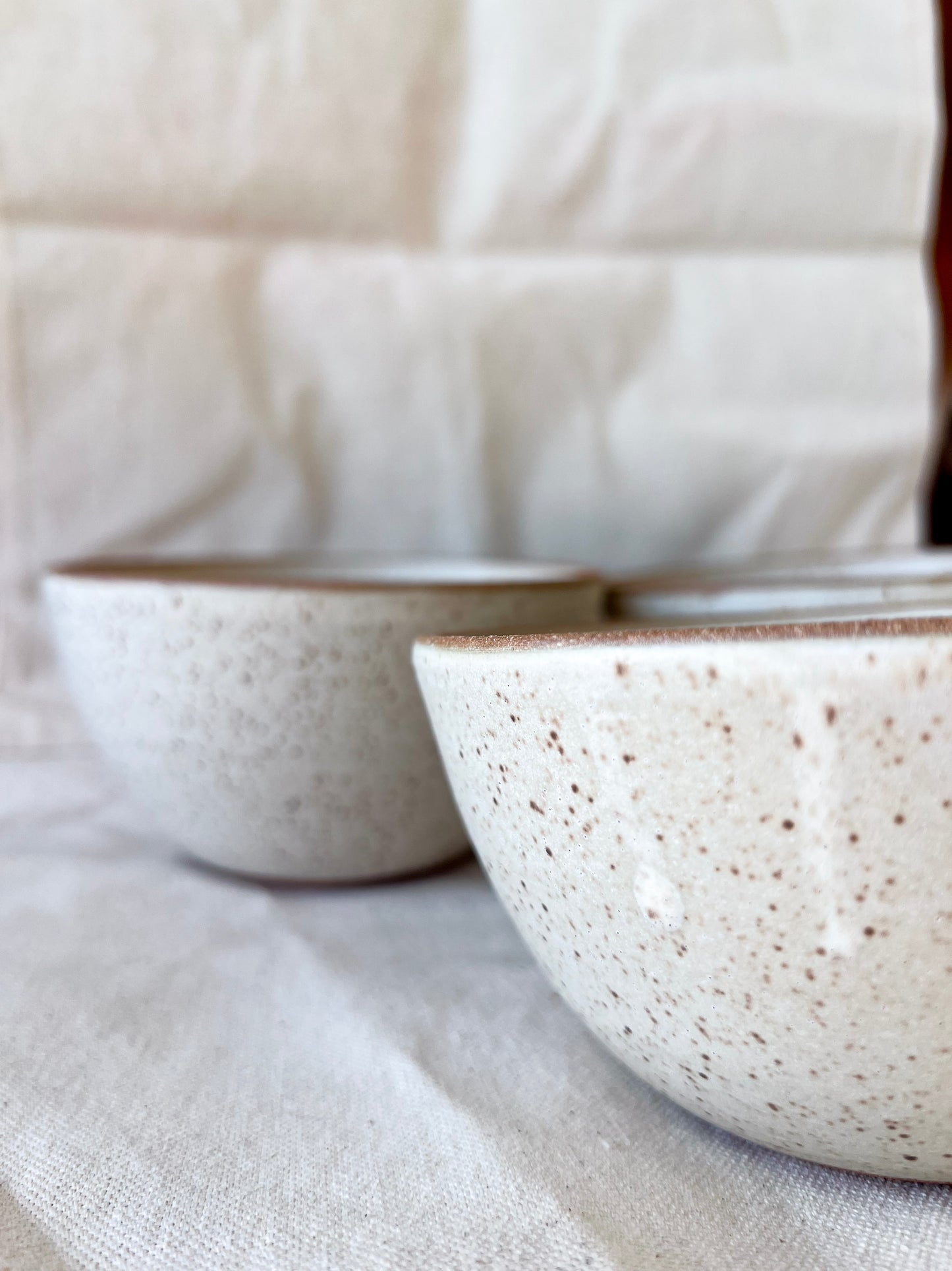 Speckled White Matte Bowls