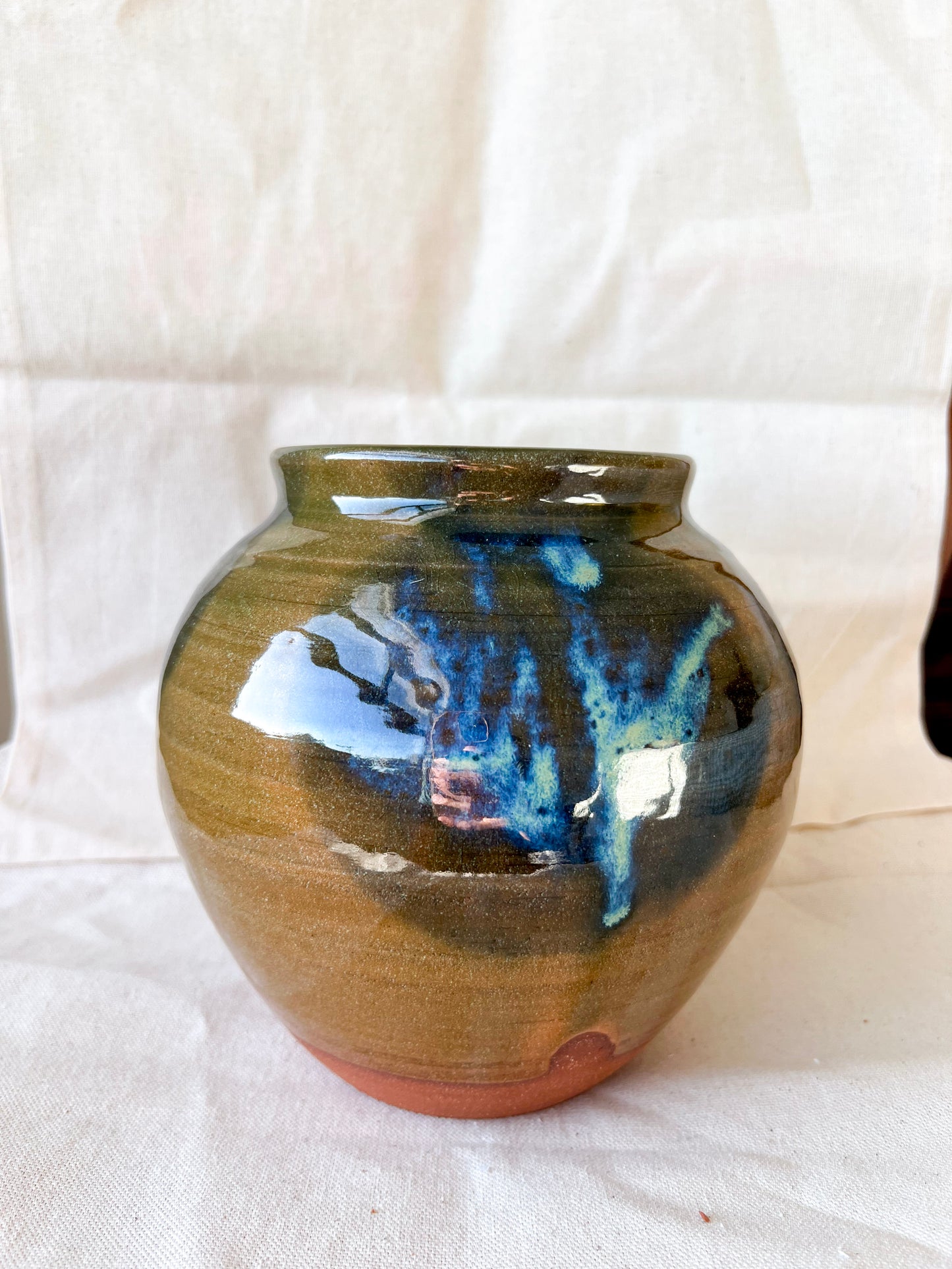 Olive Blue Moon Jar