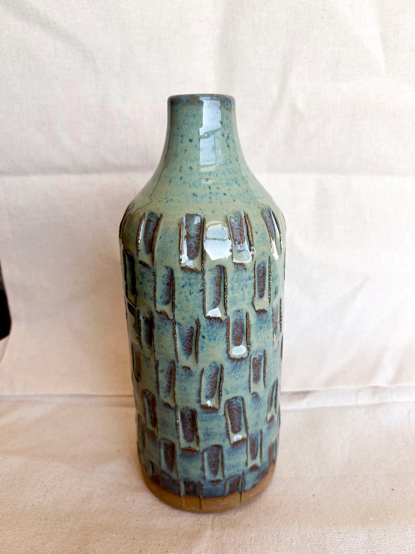 Speckled Ocean Carved Bottle