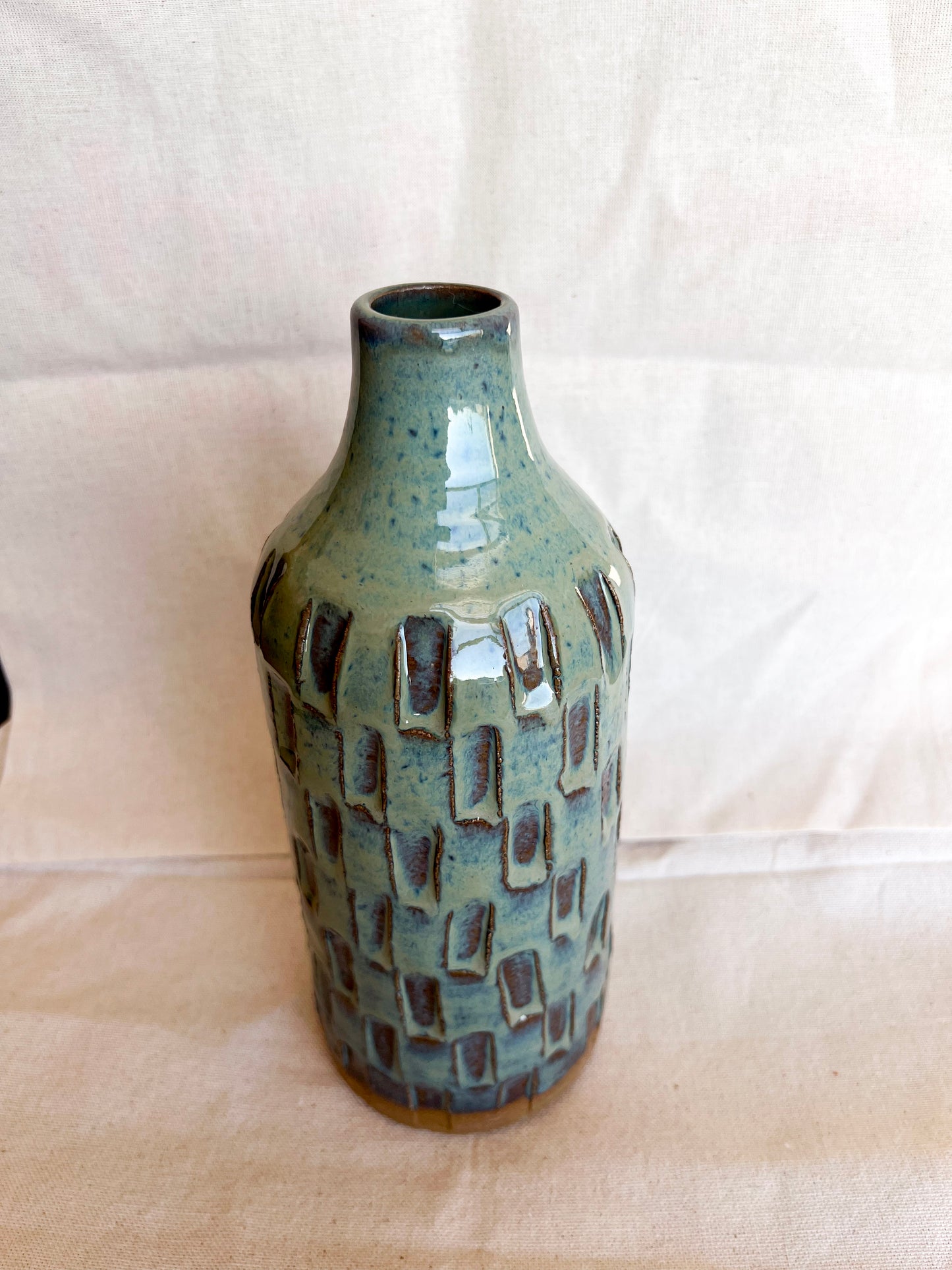 Speckled Ocean Carved Bottle