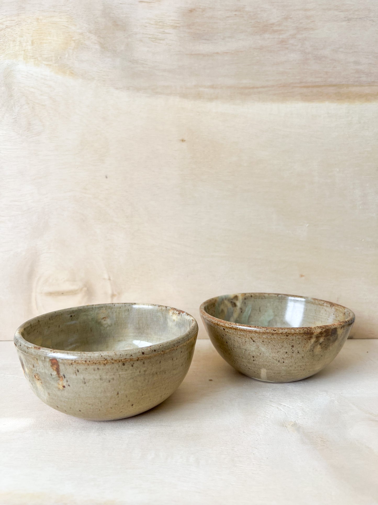 Set of Two (2) Bowls in Soft Green