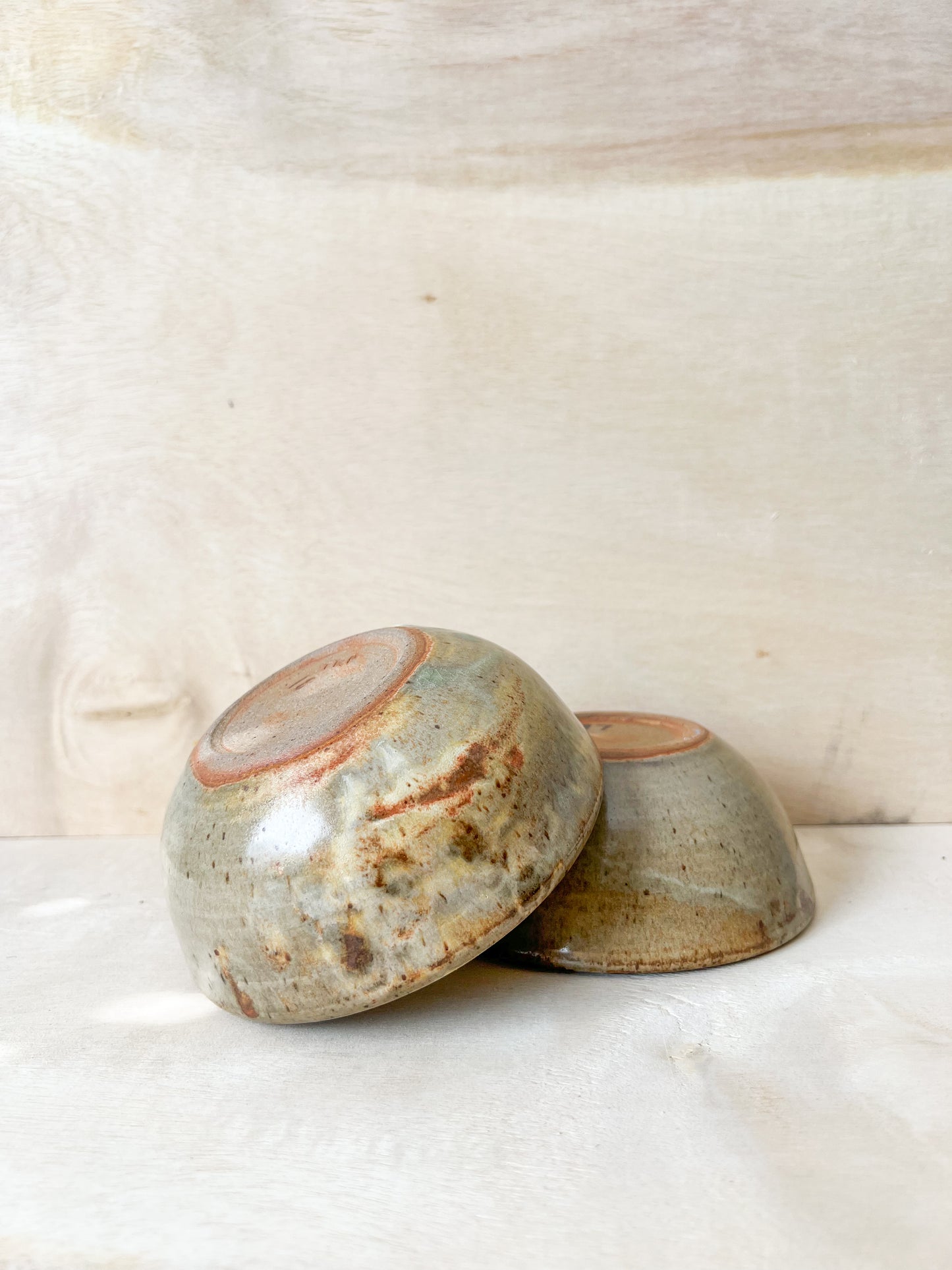 Set of Two (2) Bowls in Soft Green