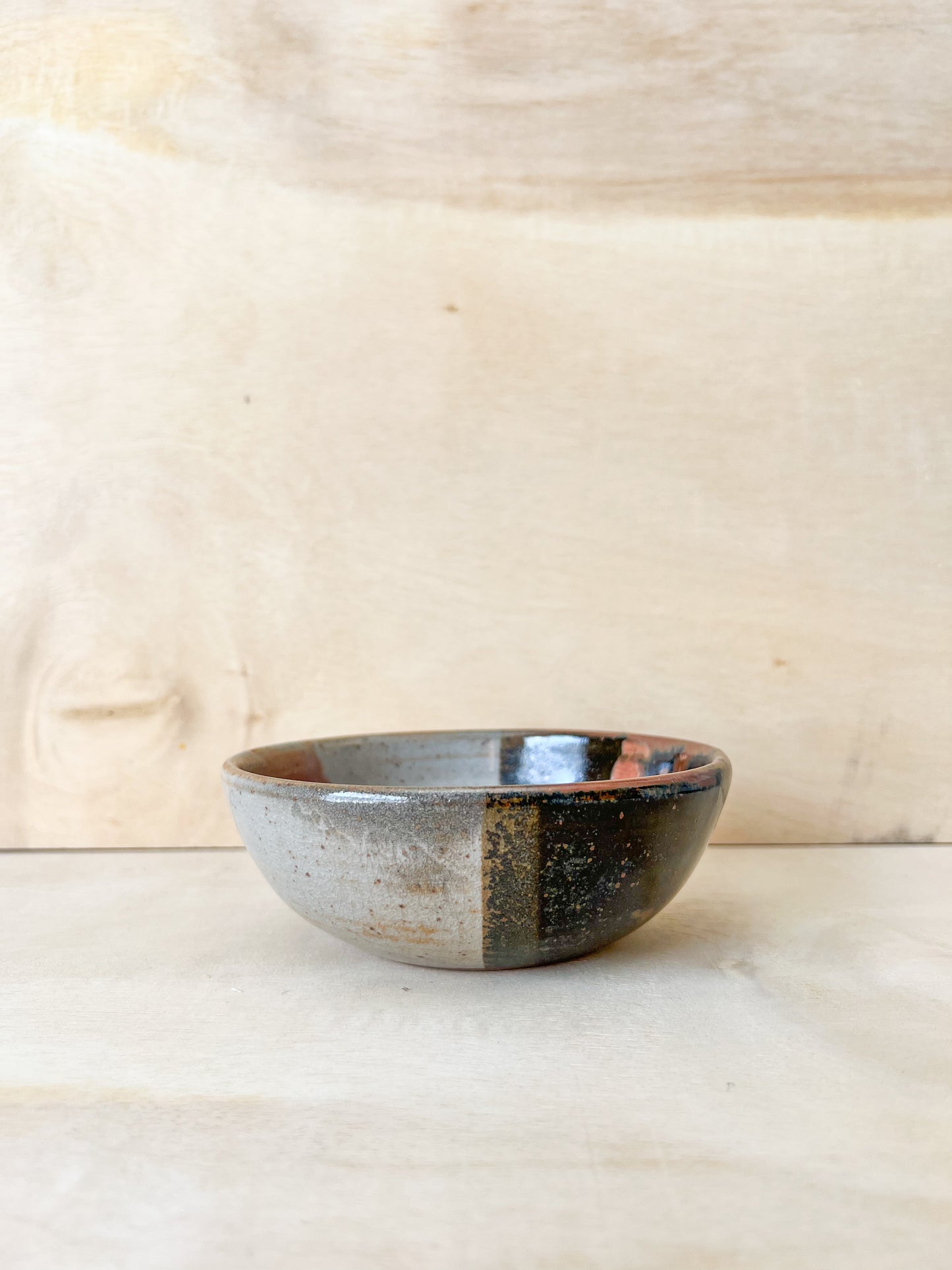 Small Bowl in Split Tenmoku/Shino