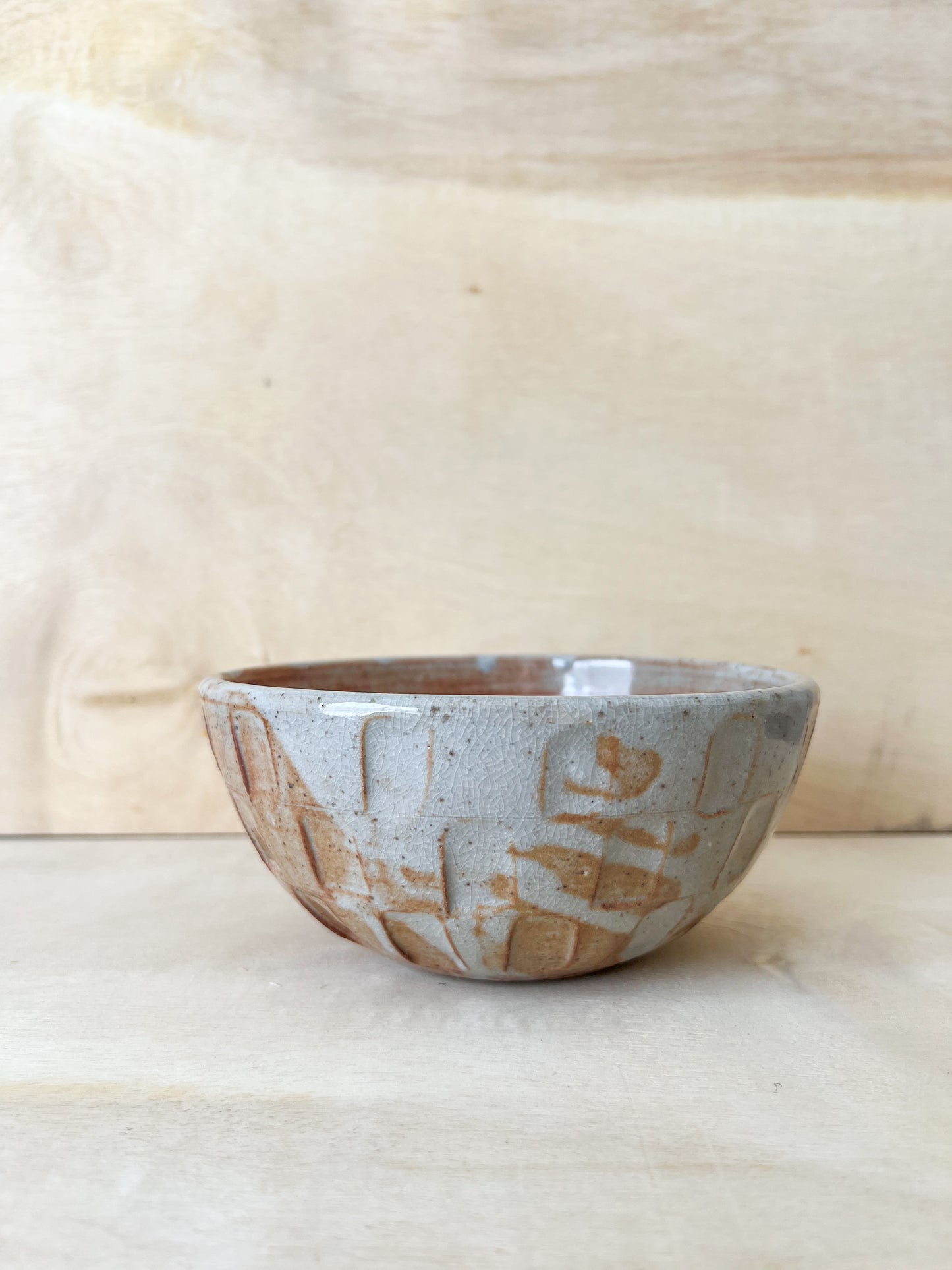 Carved Bowl in Sunset Shino