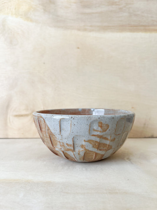 Carved Bowl in Sunset Shino