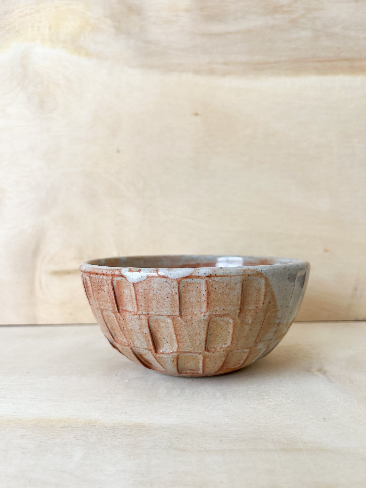 Carved Bowl in Sunset Shino
