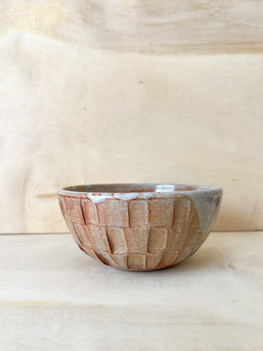 Carved Bowl in Sunset Shino