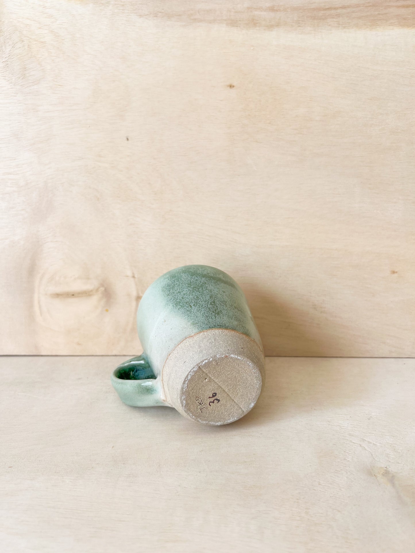 Green and White Mug