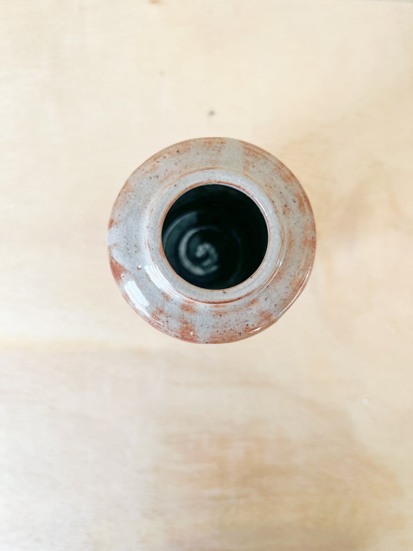 Small Sunset Shino Carved Vase