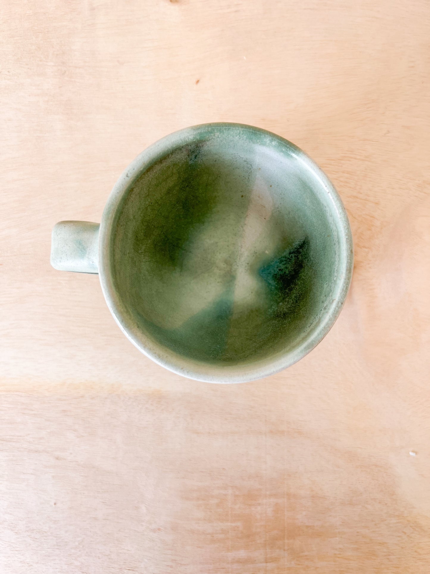 Teacup with Saucer in Green and White