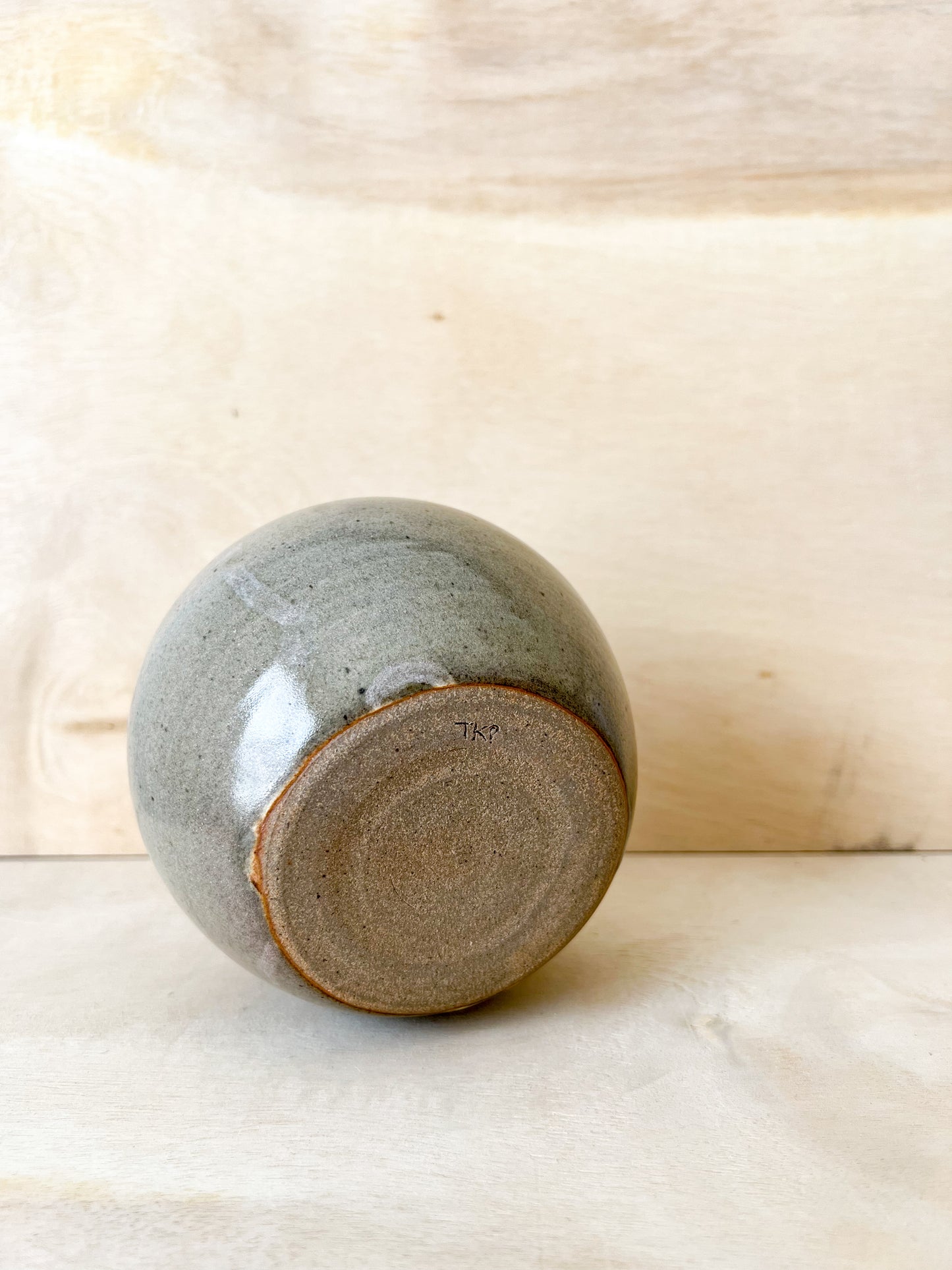 Soft Green/Grey Moon Jar