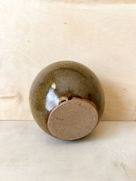 Brownish Green Moon Jar