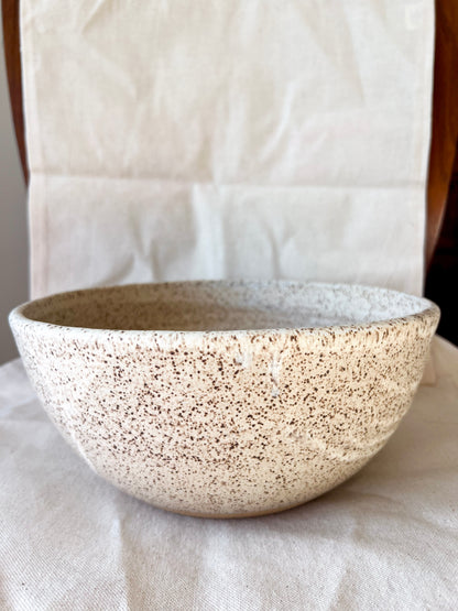 Speckled White Matte Serving Bowl