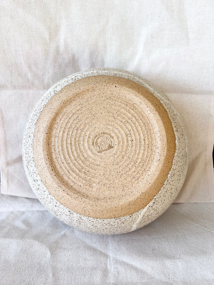 Speckled White Matte Serving Bowl