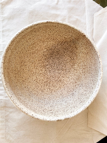 Speckled White Matte Serving Bowl