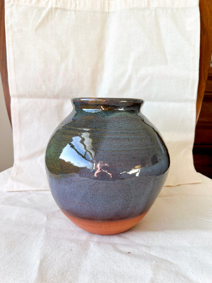 Deep Blue Green Moon Jar