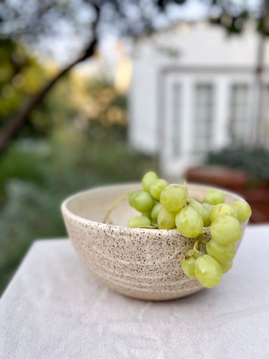 Speckled White Matte Serving Bowl