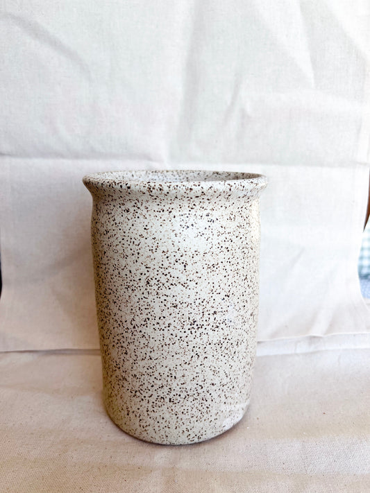 Speckled White Vase (Wide)