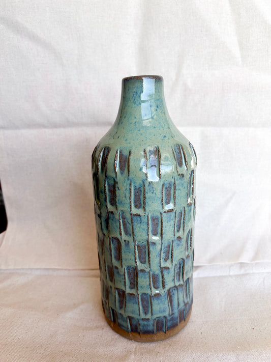 Speckled Ocean Carved Bottle