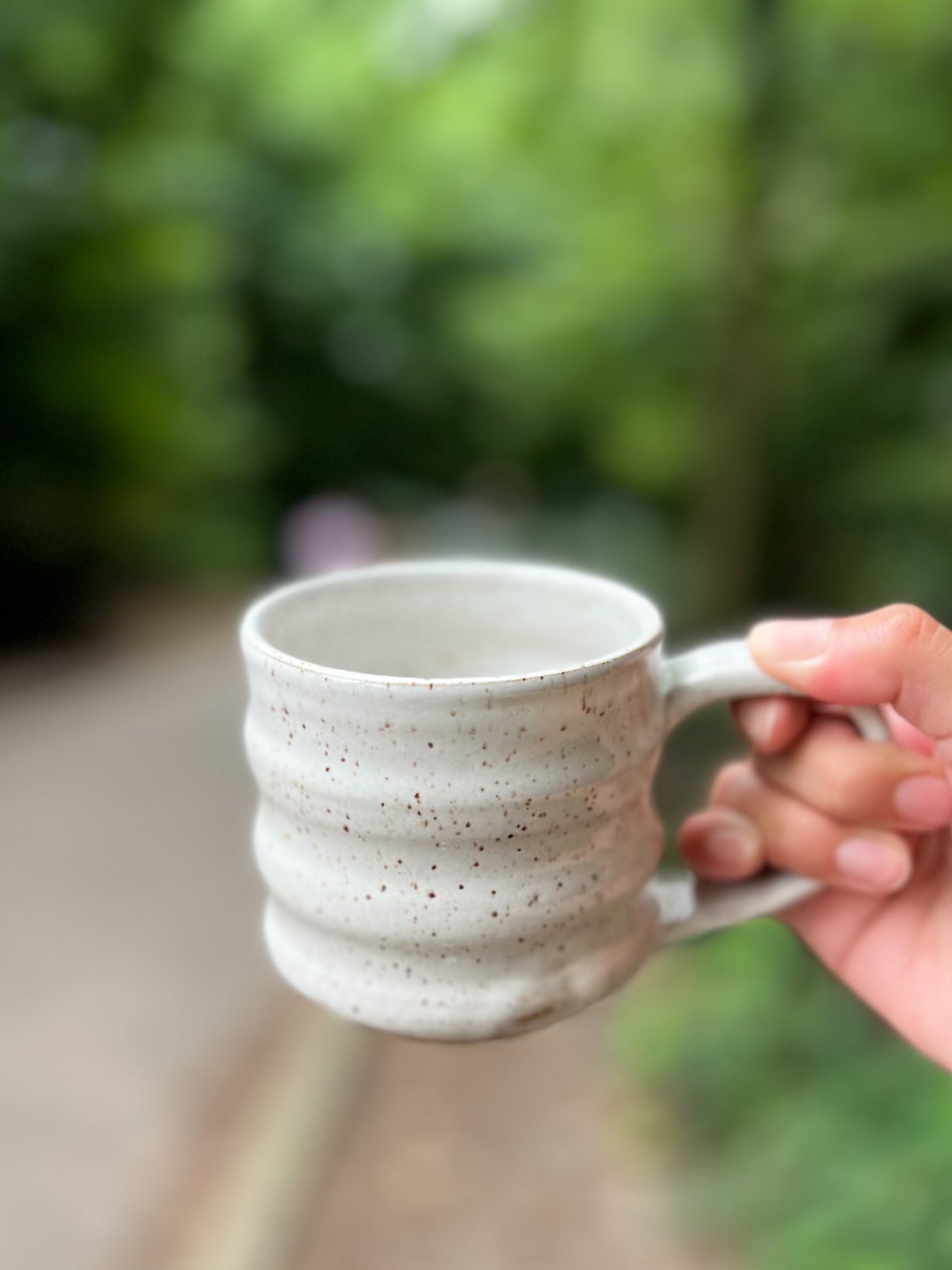 Speckled White Wavy Mug