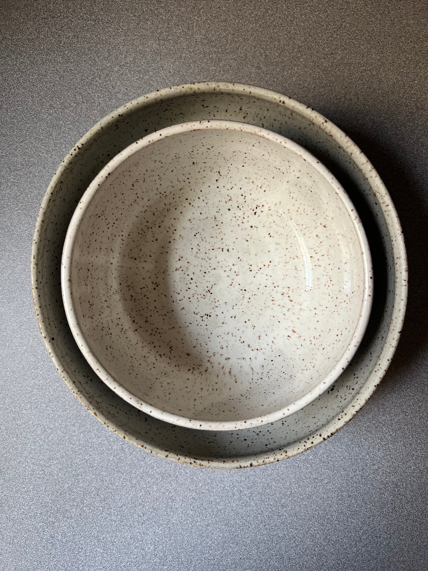 Matte Speckled White Bowl (Medium) (Seconds)