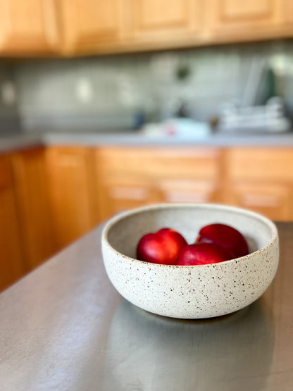 Matte Speckled White Bowl (Medium) (Seconds)