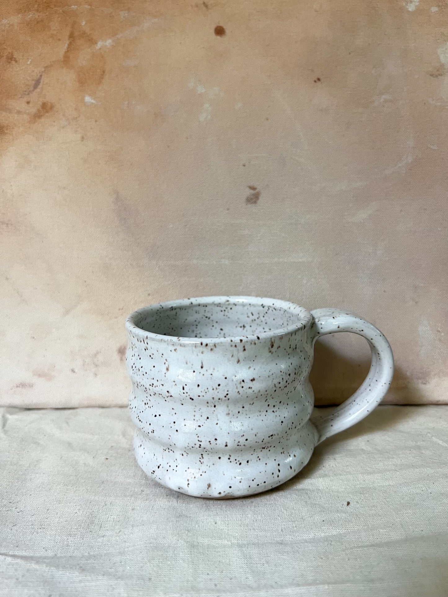 Speckled White Wavy Mug