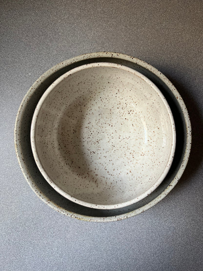 Matte Speckled White Bowl (Medium) (Seconds)