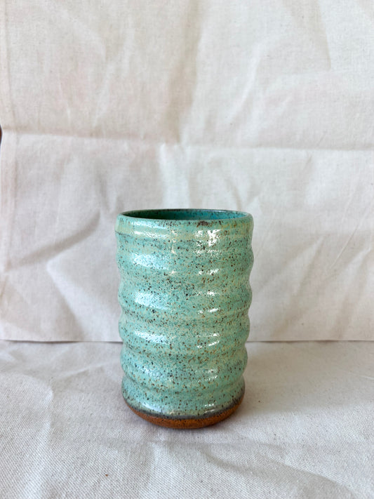 Bright Green Wavy Vase (Small)