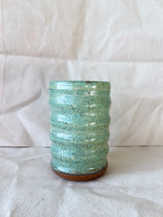 Bright Green Wavy Vase (Small)