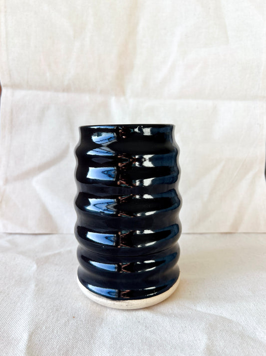 Black Wavy Vase