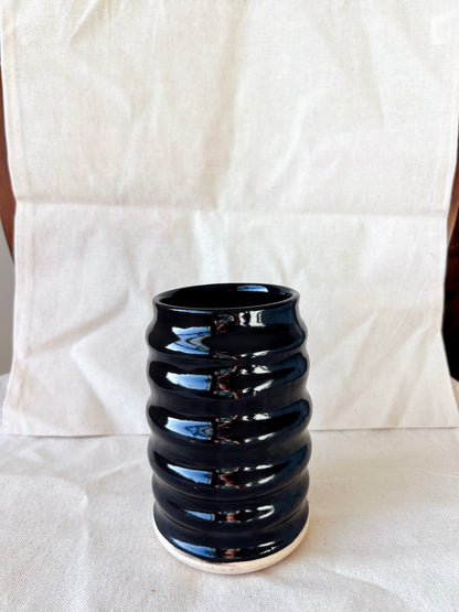 Black Wavy Vase