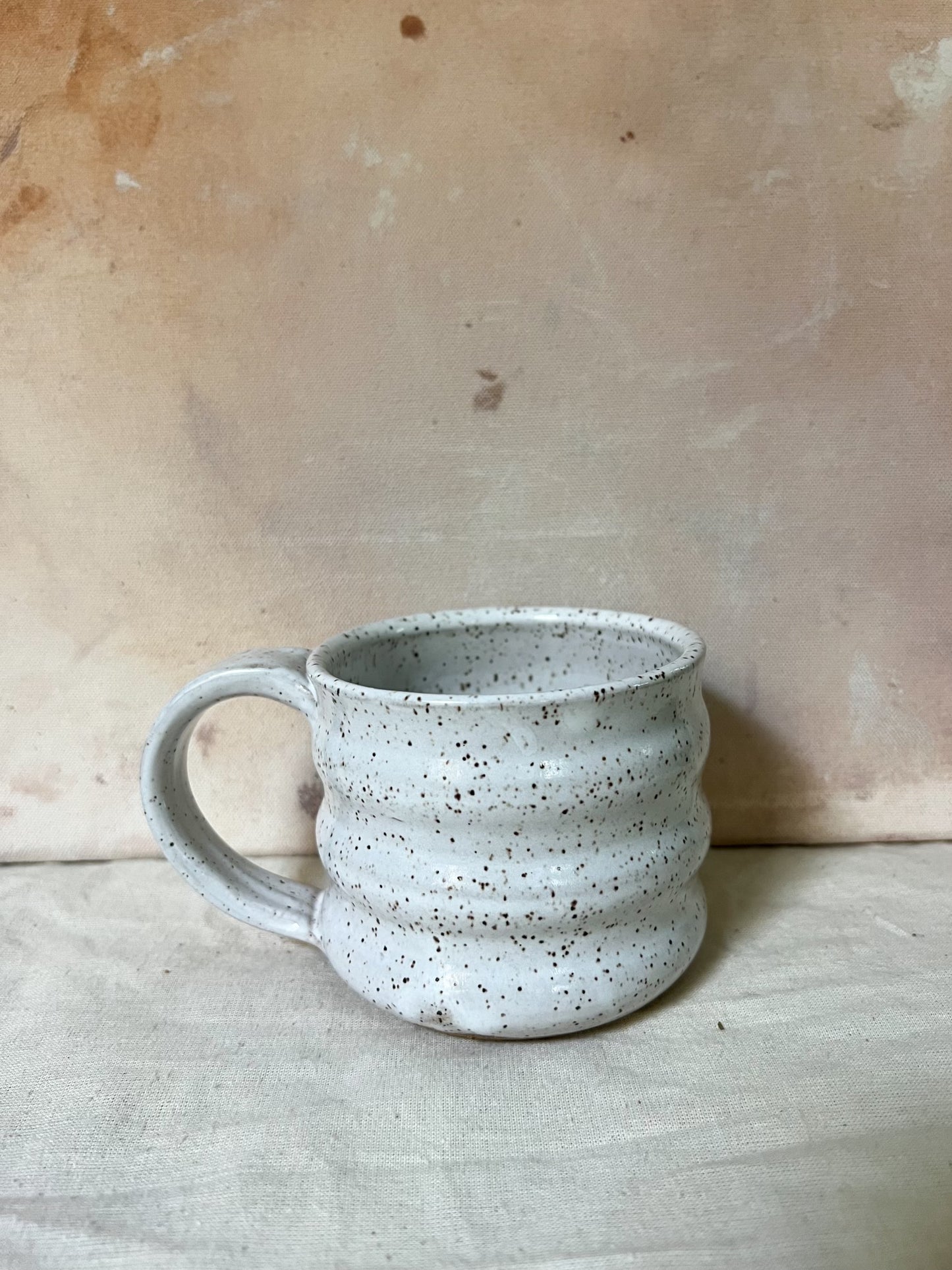 Speckled White Wavy Mug