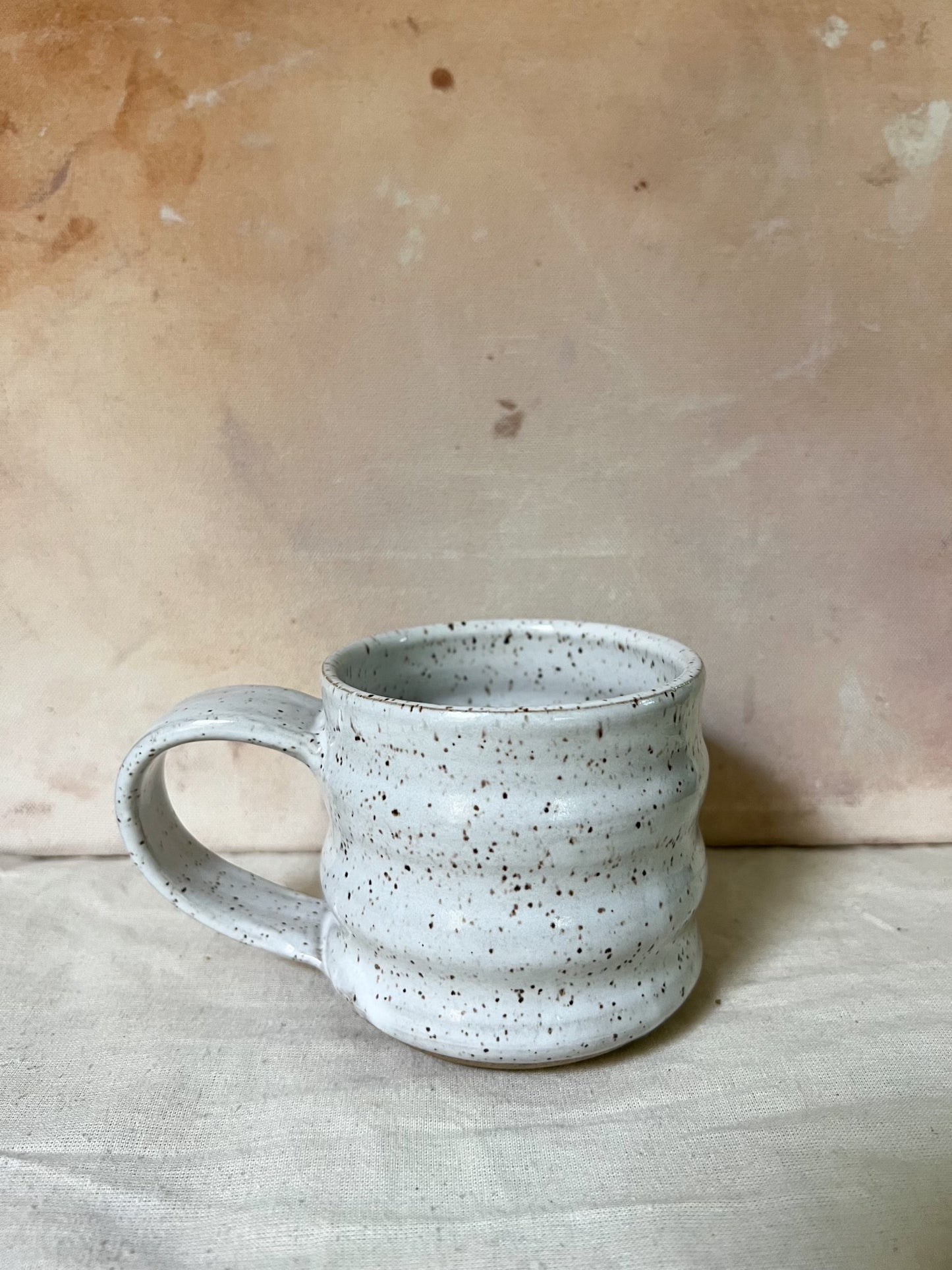 Speckled White Wavy Mug