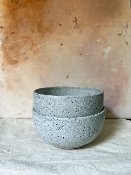 Set of Two (2) Bowls in Matte Speckled White