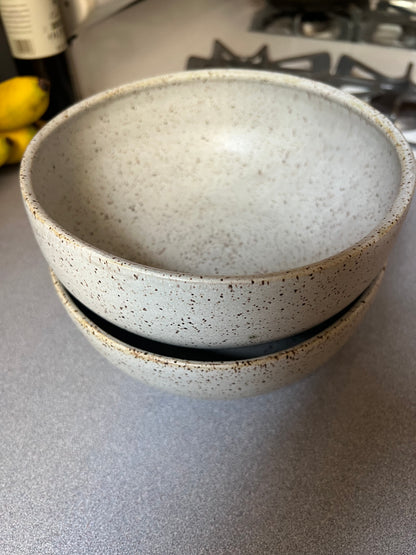 Matte Speckled White Bowl (Medium) (Seconds)