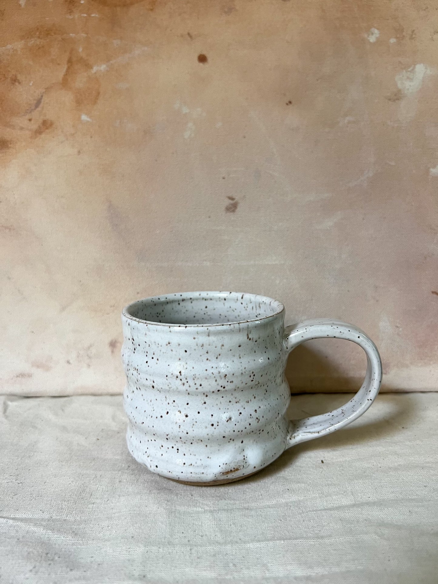 Speckled White Wavy Mug