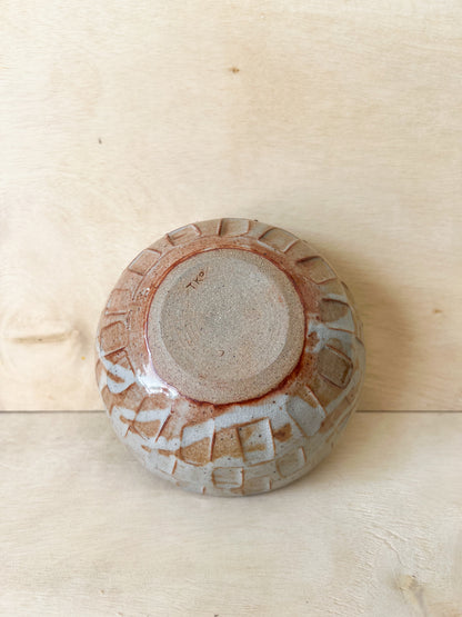 Carved Bowl in Sunset Shino