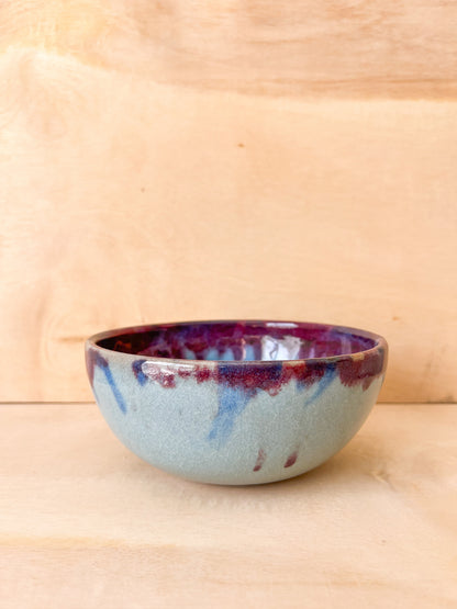 Bowl in Blue with Red Wash