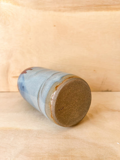 Bottle in Blue with Red Wash