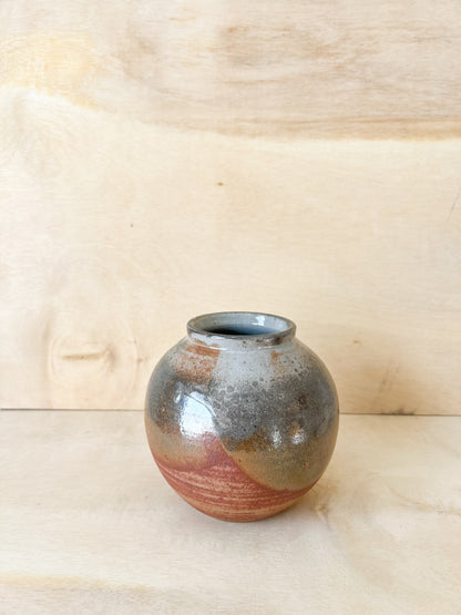 Small Sunset Shino Moon Jar with Carbon Trapping