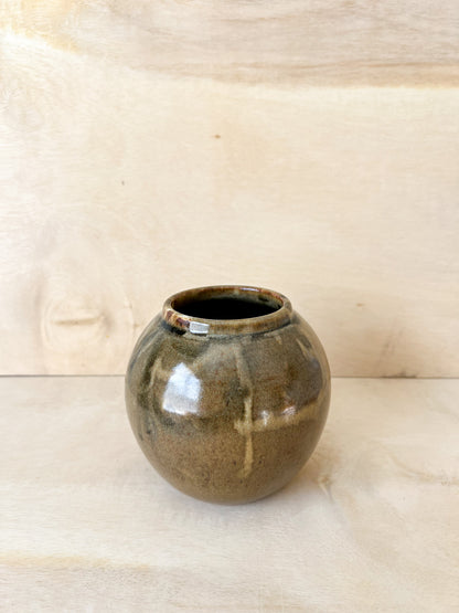 Brownish Green Moon Jar
