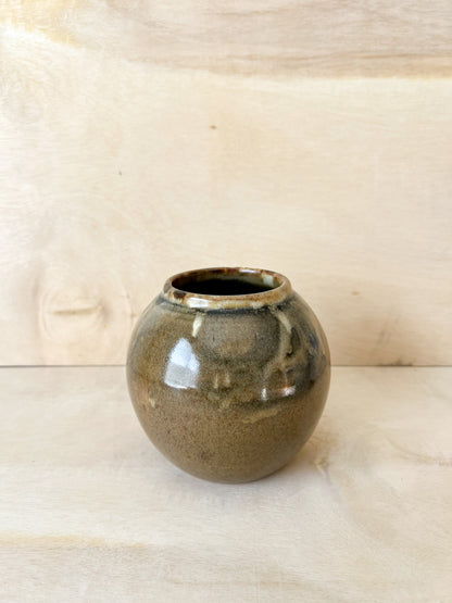 Brownish Green Moon Jar