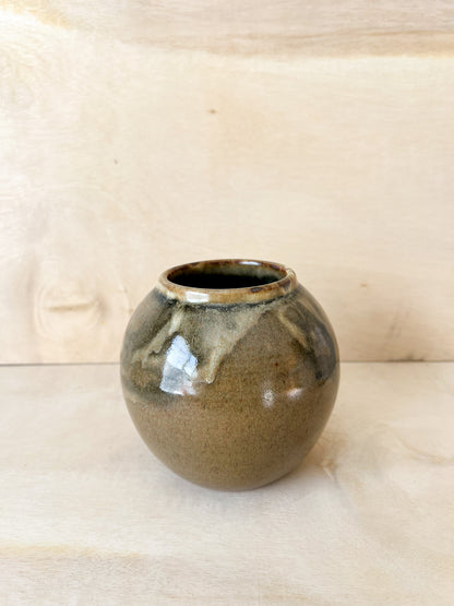 Brownish Green Moon Jar